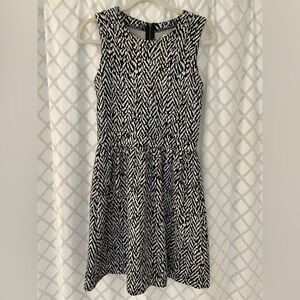Madewell Black and White Patterned Dress